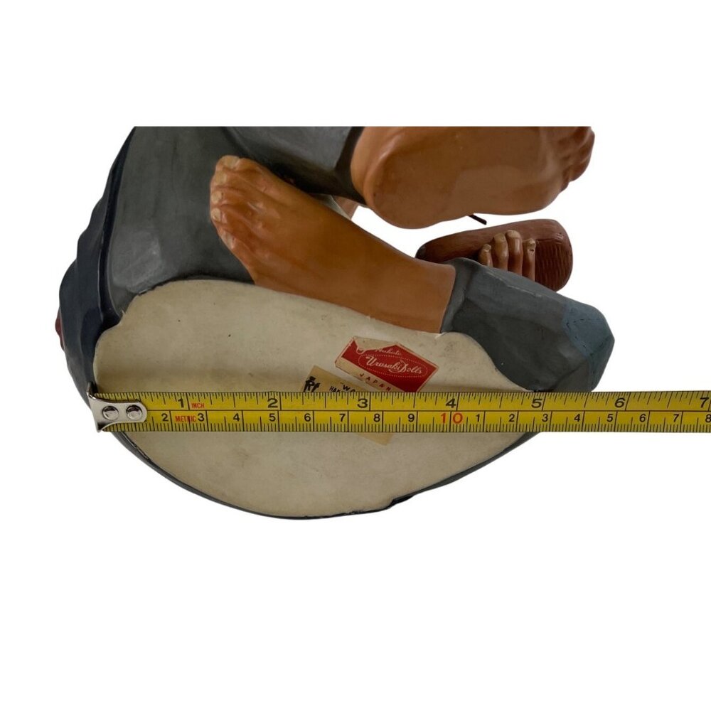 Vintage Hakata Urasaki Dolls Asian Elderly Man Figurine Eating Dumplings Statue - Picture 12 of 12